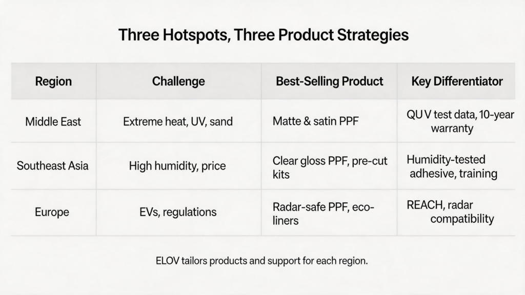 Three Hotspots, Three Product Strategies