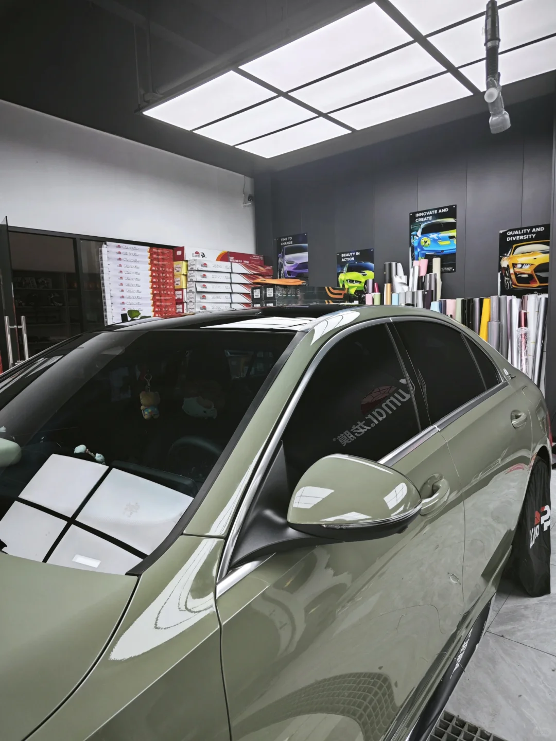 ELOV PPF-CP025 Glossy Khaki Green color PPF application on car - image 3