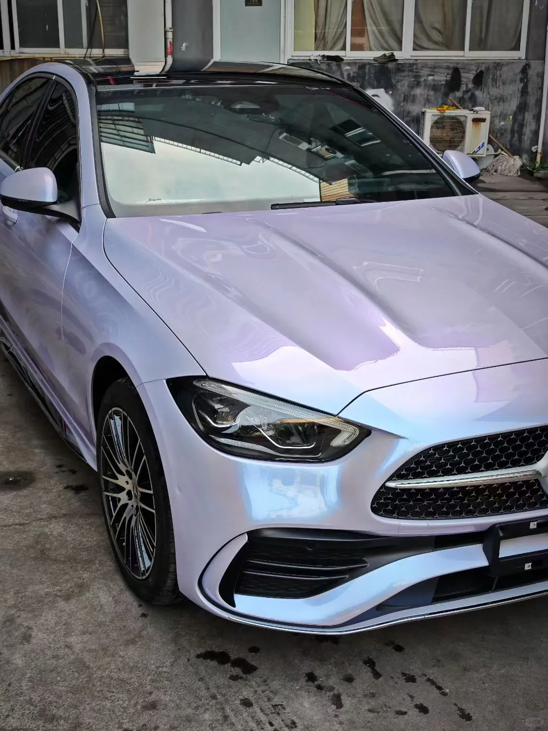 ELOV PPF-CP041 Metal Silver Phantom Purple color PPF application on car - image 2
