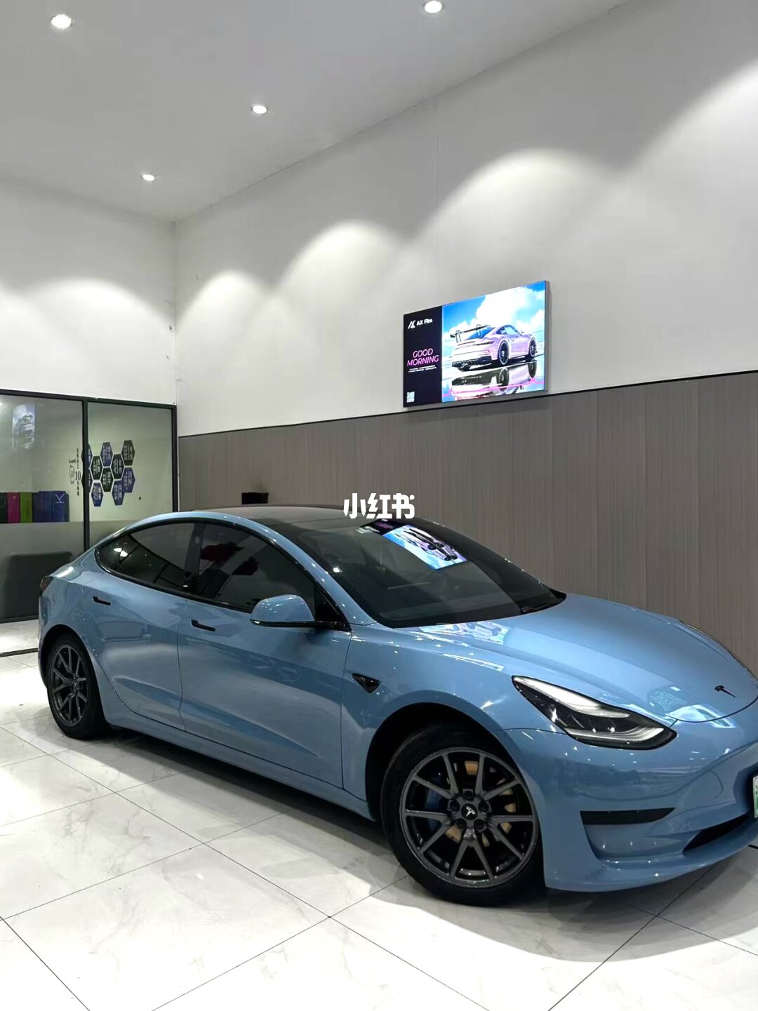 ELOV PPF-CP133 Porcelain Blue color PPF application on car - image 1