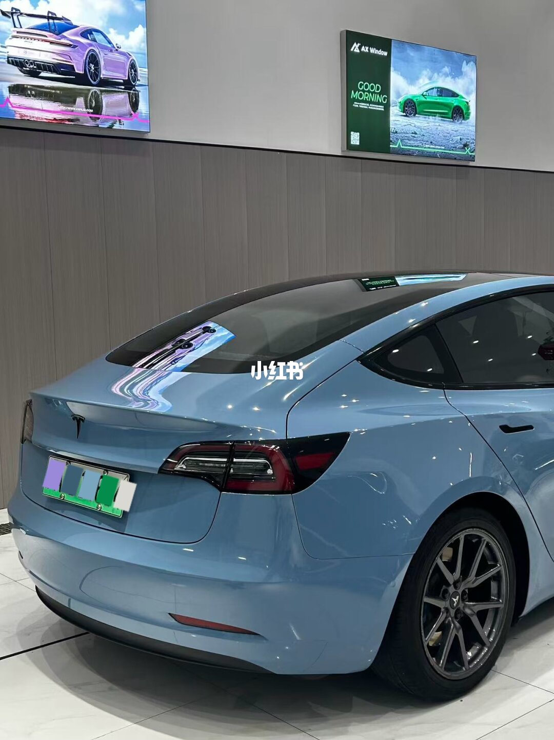 ELOV PPF-CP133 Porcelain Blue color PPF application on car - image 3
