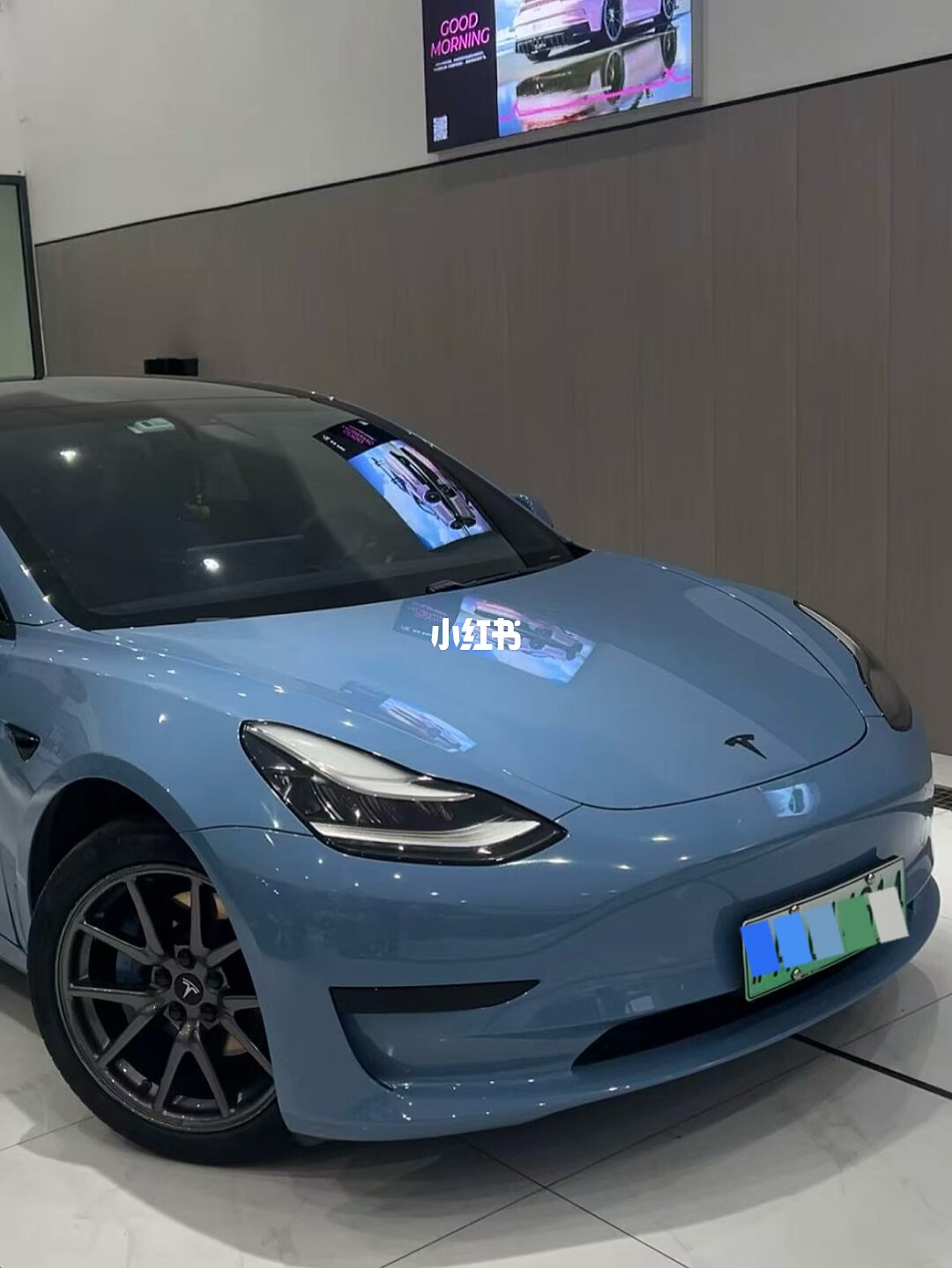 ELOV PPF-CP133 Porcelain Blue color PPF application on car - image 4