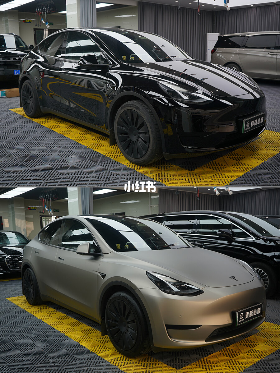 ELOV PPF-CP267 Matte Electroplated Tungsten Steel color PPF application on car - image 3