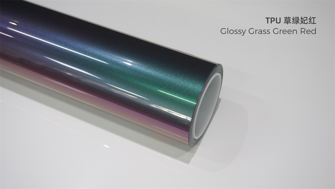 ELOV PPF-CP298 Glossy Grass Green Red color paint protection film roll